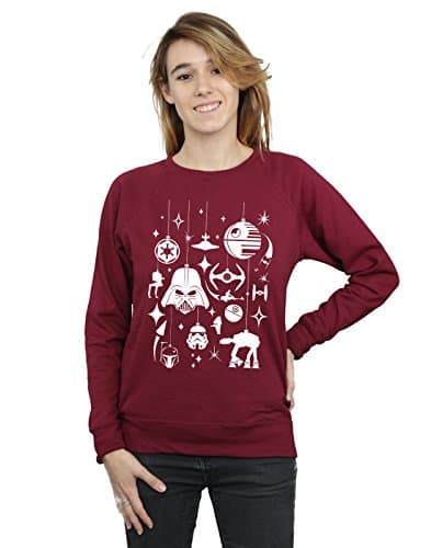 Image of Star Wars Women's Christmas Decorations Sweatshirt Small Burgundy