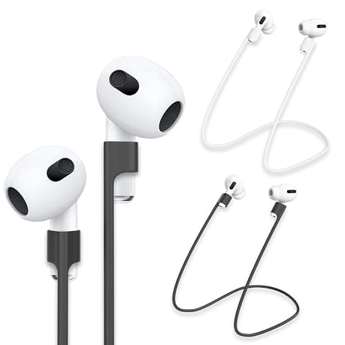 Image of rootful.® 2 Pieces Airpods Holder Bands [Reliable] Support for Sports, Travel UVM. - AirPods Accessories - Airpods Straps Soft Silicone Compatible with AirPods 1, 2, 3, AirPods Pro 1.2, white and