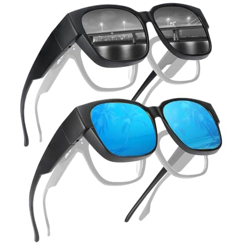 Image of Hifot Fit Over Glasses Sunglasses for Men Women,Wrap Round Sunglasses to Fit Over Eyeglasses 100% UV Protection for Men and Women