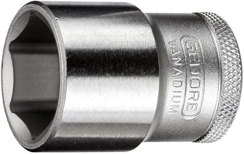 Image of GEDORE Socket, 1/2" 12.5 mm drive, Hexagonal, 28 mm width, Tool, 19 28, Chrome-plated steel