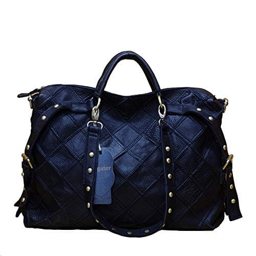 Image of Segater® Women's Multicolor Tote Handbag Genuine Leather Color matching Design Hobo Crossbody Shoulder Bag Purses