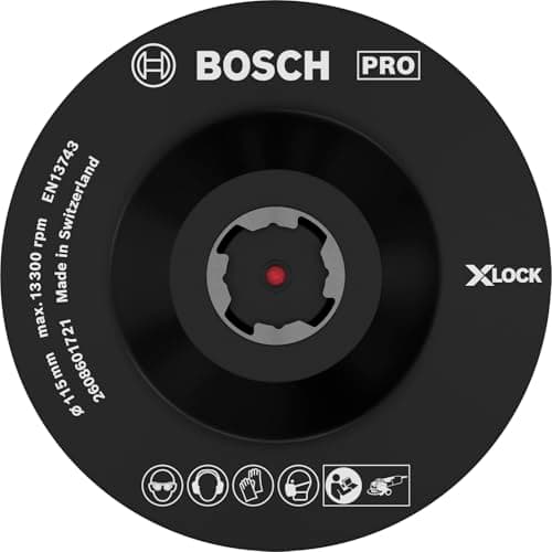 Image of Bosch 1x PRO Backing Pad for Small Angle Grinders, X-Lock, Hook-and-Loop (Ø 115 mm, Professional Accessory Small Angle Grinder)