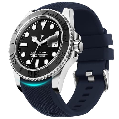 Image of Fullmosa Watch Straps 22mm Silicone Smart Watch Strap No Gaps Compatible with Samsung Galaxy/Garmin for Men, Blue
