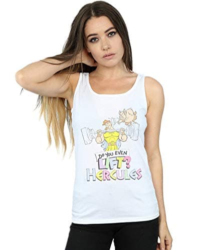 Image of Disney Women's Hercules Do You Even Lift? Vest White Medium