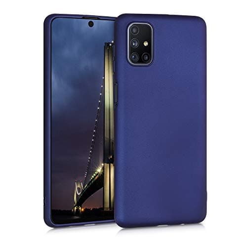 Image of kwmobile Case for Samsung Galaxy M51 Case - Soft Slim Metallic TPU Silicone Cover - Metallic Blue