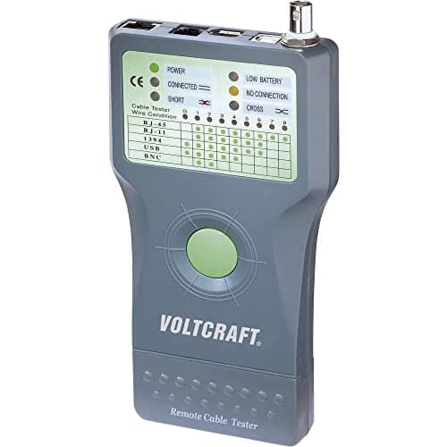 Image of VOLTCRAFT® CT-5 Cable Tester Tool for Verification Suitable for RJ-45 BNC Cable Tester RJ-11 IEE 1394 USB Cables