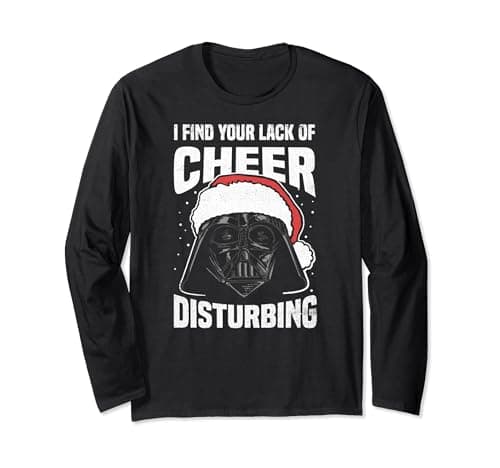 Image of Star Wars Christmas Darth Vader Disturbing Lack Of Cheer Long Sleeve T-Shirt