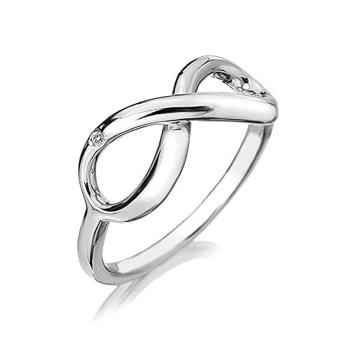 Image of Hot Diamonds 925 Sterling Silver Infinity Ring, with a Hand-Set Diamond and Luxury Gift Wrapping - Size P