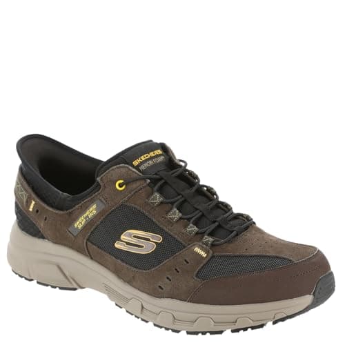 Image of Skechers Men's Oak Canyon Consistent Winner Trekking Low Cut Shoes, Brown Leather/Textile/Synthetic/Black Trim, 9 UK