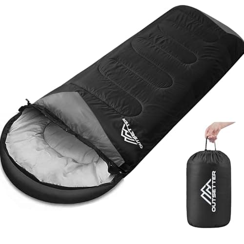 Image of Sleeping Bags for Adults 3 Season Backpacking Lightweight Waterproof Cold Weather Sleeping Bag for Kids Warm Camping Hiking Outdoor Travel Hunting with Compression Bags Black