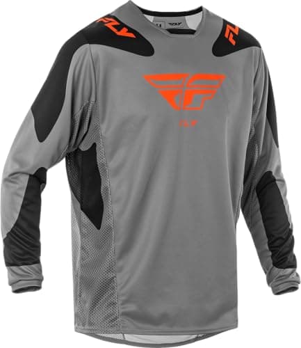 Image of Fly Racing Men's Kinetic Sym Jersey (Grey/Orange/Black, Medium)
