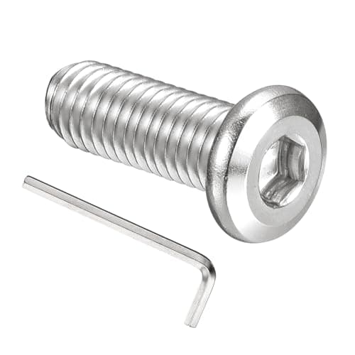 Image of PATIKIL M8x20mm Flat Head Hex Socket Cap Screws Bolts, 20PCS 304 Stainless Steel 18-8 Furniture Bolt with Hex Allen Wrench for Bed Chair Repairs Ship Assembly Mechanical Industry, Silver