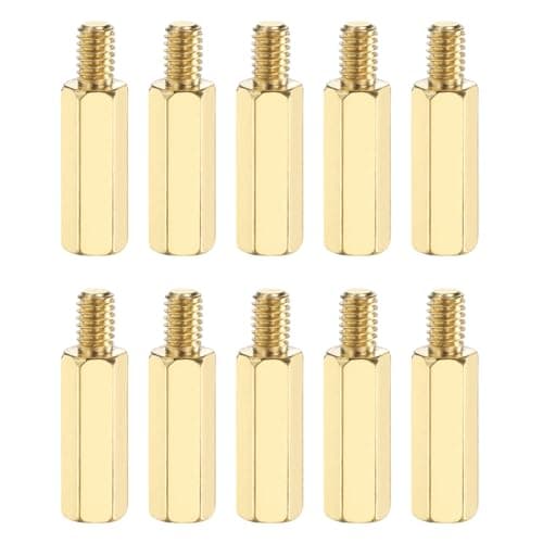 Image of PATIKIL 10 Pcs Male to Female Thread Spacer Screws M4 x 20mm + 6mm Brass Hex Standoff PCB Motherboard Spacer Screw Nut for Drone Quadcopter Computer Electronic Projects Circuit Board