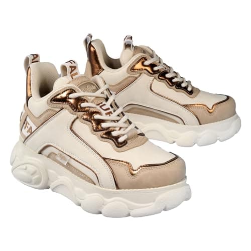 Image of Buffalo Cld Chai Women's Vegan Faux Low Platform Snekr Platforms (Beige, UK 7)