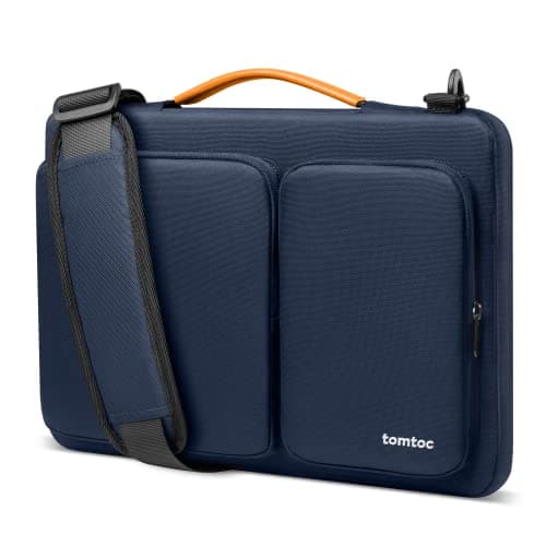 Image of tomtoc Laptop Shoulder Bag for 14 inch MacBook Pro M5 Pro/Max (2026) A3426 A3427 A3434 M4/M3/M2/M1, 13.5-14.4'' Surface Laptop, Surface Book 3, 360° Protective Water-repellent Shockproof Sleeve Case