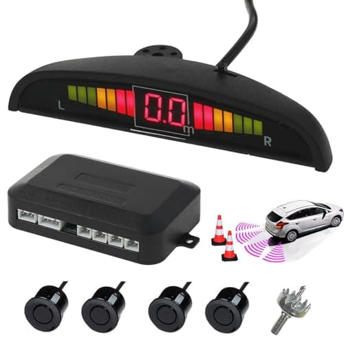 Image of AUTOUTLET Rear Reversing Car Parking Sensors 4 Sensors Kit Audio Buzzer Alarm LED Display, DC 12 V
