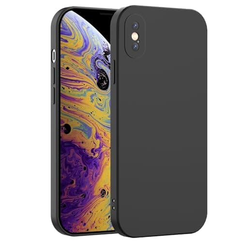 Image of Honara Silicone Case for iPhone XS Max, Full Camera Protection, Slim Liquid Silicone Phone Bumper Cover, Soft Touch, Antiskid, DustProof, Shockproof, Drop-Resistant, Anti-Scratch Cases (Black)