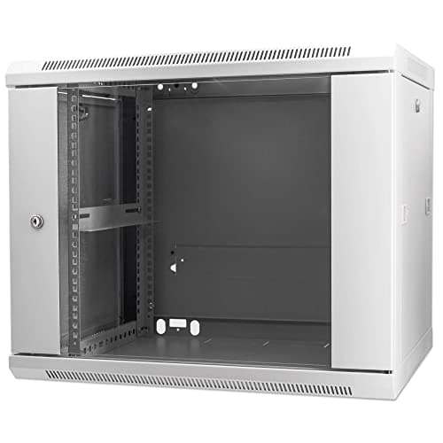 Image of Intellinet Network Cabinet, Wall Mount (Standard), 9U, 600 mm Deep, Grey, Assembled, Max 60 kg, Metal & Glass Door, Back Panel, Removeable Sides, Suitable also for use on a desk or floor, 19 Inch