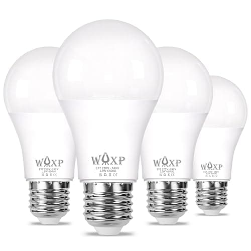 Image of E27 Screw LED Light Bulb Cool White 100W Equivalent, 1600 Lumen Super Bright ES GLS Bright White Light Bulbs, 12 Watt Large Screw in Light Bulb, 6500K, Flicker Free, Non-dimmable, Pack of 4