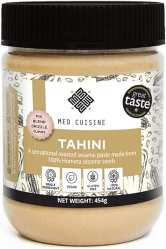 Image of Med Cuisine Tahini - All Natural 100% Roasted Humera Single Origin Sesame Seeds Paste - Vegan, Gluten-Free, Peanut Free, Nut Free, Soy Free - 454gr