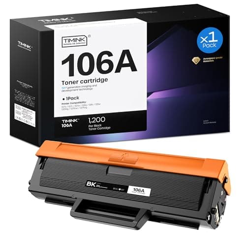 Image of Timink 106A W1106A Toner Cartridge Replacement for HP 106A W1106A Compatible for HP Laser 107a 107r 107w MFP 135a 135r 135w 135wg MFP 137fnw 137fwg (Black, 1-Pack, 2000 Pages)