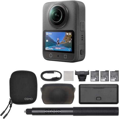 Image of DJI Osmo 360 Adventure Combo - Waterproof 8K 360° Action Camera with 1-Inch Sensor, 128GB Built-in Storage, 100-Min 8K Recording, 4K/120fps & 170° Wide-Angle Video, with 3 Extreme Batteries (1950 mAh)