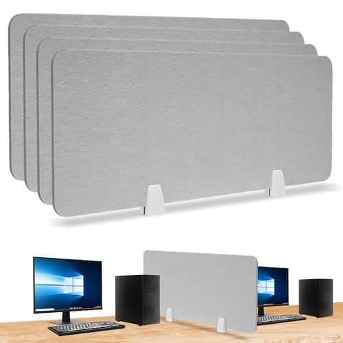 Image of jxgzyy 4pcs Desk Divider Acoustic Desktop Privacy Panel 80 x 30cm Raw Clamp-On Acoustic Partition Reduce Noise and Visual Distraction Boards For Home Offices Libraries Classroom