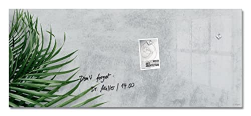 Image of SIGEL GL298 Premium Glass magnetic Board, glossy surface, 130 x 55 cm, easy mounting, Grey, Green - Artverum