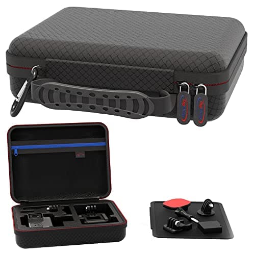 Image of Digicharge Carry Case for Action Cameras Gopro Lit Hero 13 Hero13 Hero12 Max 2/DJI Osmo Action 5 / Hero10 Hero 13 12 11 Mini 10 9 8 Akaso Apexcam Dragon Touch Vemont Cam Medium (22x17x6cm)