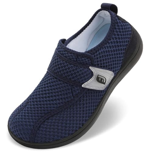 Image of Extra Wide Fit Trainers Women Barefoot Zero Drop Casual Walking Shoes Dark Blue Size 7.5 Wide