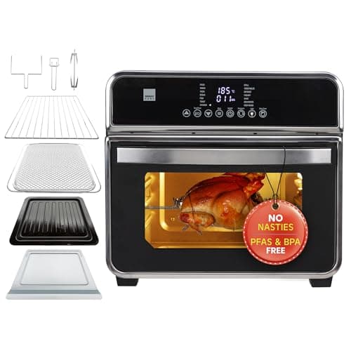 Image of Sensio Home Gourmet Pro Clean Cook Air Fryer Oven - Dehydrator 1600W | 15L Capacity with Rotisserie Function and 14 Digital Preset Programs, Family Size Healthy Oil Free Cooking, Full Accessory Set