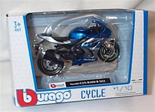 Image of Burago Suzuki GSX R1000 R 2021 Metallic blue Motorcycle 1:18 scale Diecast model