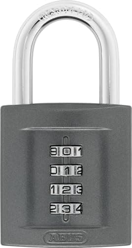Image of ABUS Combination Lock 158/50 with digit code - Padlock with Zinc Die-Cast Body - Individually Adjustable Numeric Code - Security Level 5 - Dark Grey