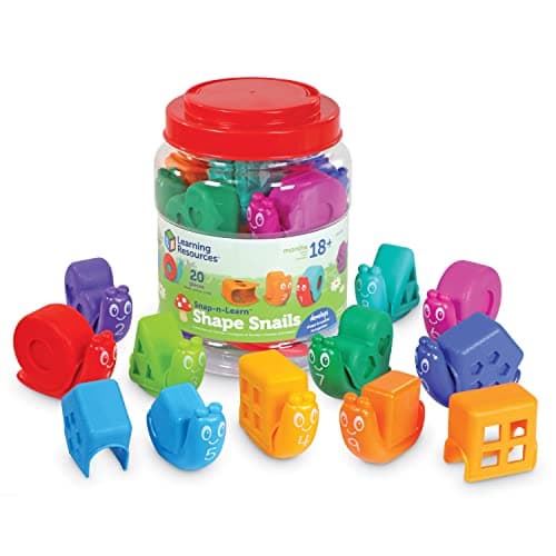 Image of Learning Resources Snap-n-Learn Shape Snails, Toddler Activities, Educational Toys, Set Colour, Teaching Toys, 20 Pieces, Age 18 Months+, LER6722, Multicolor