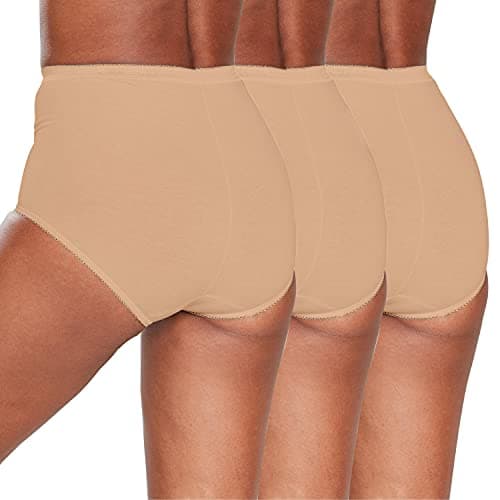 Image of Metzuyan Ladies 6 Pairs Maxi Briefs Cotton Breathable Regular Underwear Nude Beige Size 16