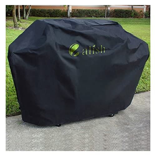 Image of Calish Premium Barbecue Covers Waterproof Heavy Duty Large BBQ Cover Windproof, Anti-UV, Rip-Proof Gas Grill Cover fits Weber BBQ, Char Broil, Outback & more (170x61x117cm, Black)