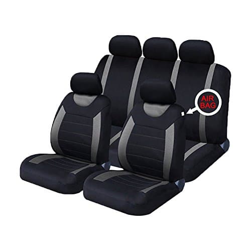Image of Xtremeauto® Classic Car Seat Covers Set Front & Rear complete with headrest Covers (Grey)