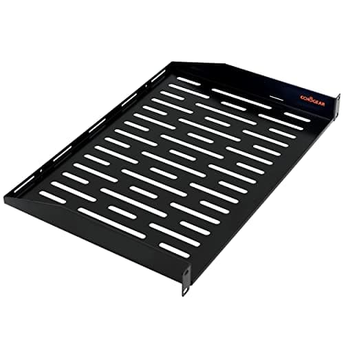 Image of ECHOGEAR 1U Rack Shelf - Universal Design Works with Any Rack - Holds 25lbs of Servers, Network Gear, or AV Equipment - 12" Deep Steel Shelf with Ventilated Design - Install Hardware Included