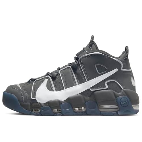 Image of Nike Men's Air More Uptempo Basketball Shoe, Iron Grey/White, 9.5 UK