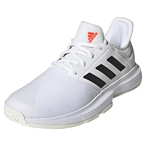 Image of adidas Women's Gamecourt Tennis Shoes, White/Black/Solar Red, 5 UK