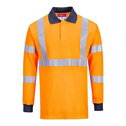 Image of Portwest Flame Resistant RIS Polo Shirt, Size: L, Colour: Orange, FR76ORRL