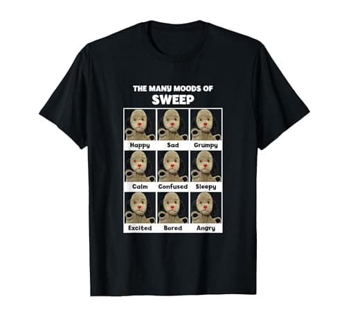 Image of Sooty The Many Moods of Sweep T-Shirt, Men, Black, XX-Large