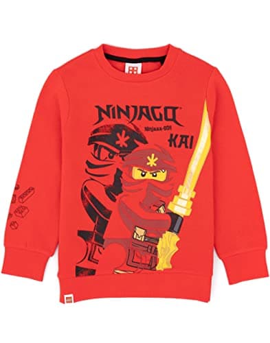 Image of LEGO Ninjago Sweater Boys Kids Kai Warrior Long Sleeve Red Jumper 11 Years
