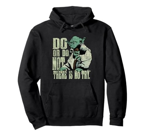 Image of Star Wars Yoda Do or Do Not There is No Try Vintage Style Pullover Hoodie