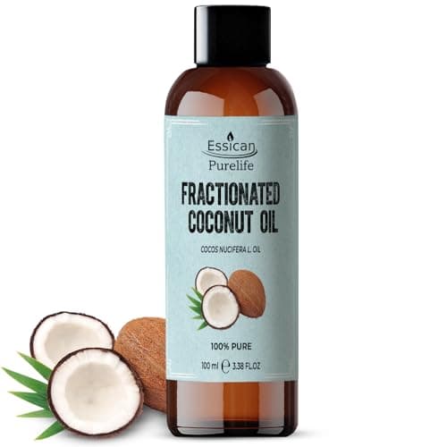 Image of Essican Purelife, Pure Coconut Oil Liquid, 100ml MCT Fractionated Coconut Oil for Skin, Hair & Lip, Carrier Oils for Essential Oils Mixing & Massage, Supports Healthy Hair Growth & Hydrated Skin