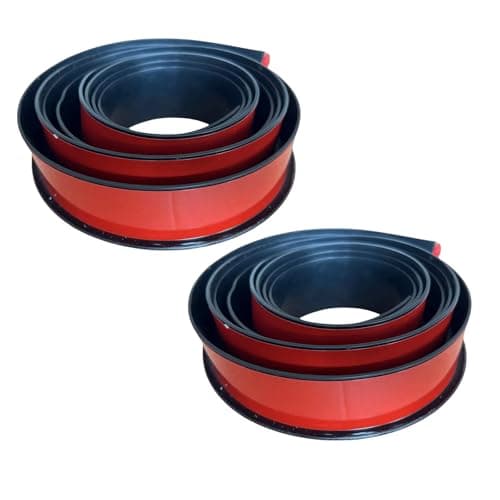 Image of Universal Car Wheel Arch Trim, 2-Piece Black Rubber Guard Strip Set for Wing and Bumper Protection (1.5m + 4.5m Self-Adhesive)