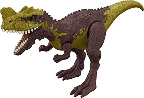 Image of Jurassic World Strike Attack Dinosaur Figure Genyodectes with Movable Joints & Single Strike Feature, Toy Gift with Physical & Digital Play