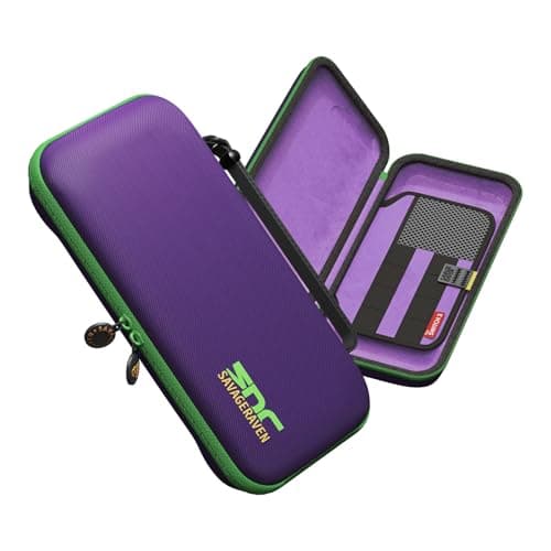 Image of SAVAGE RAVEN by Skull & Co. Every Day Slim Carrying Case for Nintendo Switch 2: Portable Hard Shell Protective Travel Gaming Console Protection Case, Accessories, Storage, EVA Purple