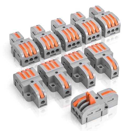 Image of Innfeeltech 10 Pcs Connecting Ternimal, 1 In 3 Out Connection Clamp,with Lever, Cable Connectors with 0.2-4 mm² Conductor Clamp For DIY Projects