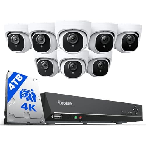 Image of Reolink 4K PoE Camera Security System, 16CH 4K NVR with 4TB HDD and 8X 4K Outdoor Security Cameras with Person/Vehicle Detection, Night Vision, Audio, 24/7 Recording, RLK16-800D8